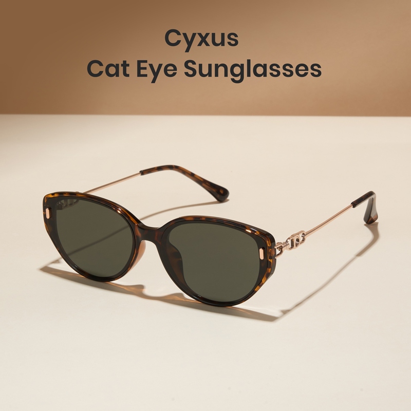 Cyxus Kính râm mắt mèo/Kính râm kiểu Hàn Quốc/Kính râm thời trang/Chất liệu nhẹ TR90/Kiểu dáng unisex, phù hợp cho du lịch và sử dụng hàng ngày, 1309