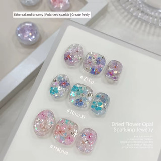 ANNIES Làm Móng Tay Trang Trí DIY Hoa Khô Opal Bột Mịn Nhấp Nháy Phân Cực Giả Tưởng Móng Tay Kim Sa Lấp Lánh
