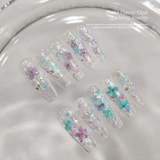ANNIES Làm Móng Tay Trang Trí DIY Hoa Khô Opal Bột Mịn Nhấp Nháy Phân Cực Giả Tưởng Móng Tay Kim Sa Lấp Lánh