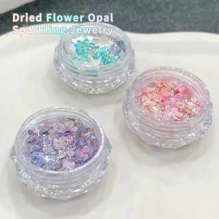 ANNIES Làm Móng Tay Trang Trí DIY Hoa Khô Opal Bột Mịn Nhấp Nháy Phân Cực Giả Tưởng Móng Tay Kim Sa Lấp Lánh