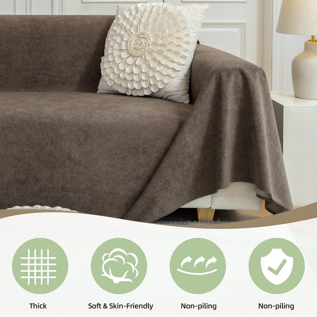 Vỏ bọc ghế sofa, Đa chức năng hiện đại chống trượt Chenille Sofa Chăn-Pet Bảo vệ, Thích hợp cho ghế sofa hình chữ L