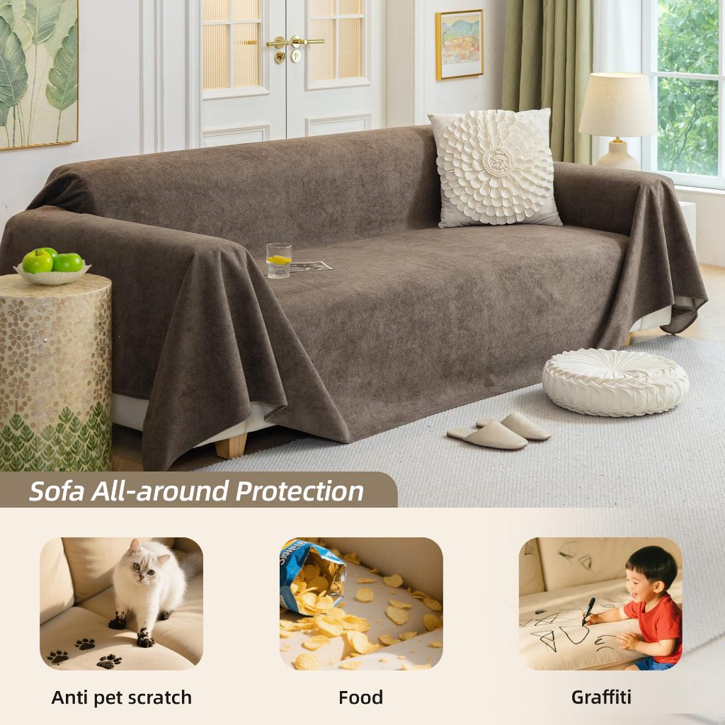 Vỏ bọc ghế sofa, Đa chức năng hiện đại chống trượt Chenille Sofa Chăn-Pet Bảo vệ, Thích hợp cho ghế sofa hình chữ L