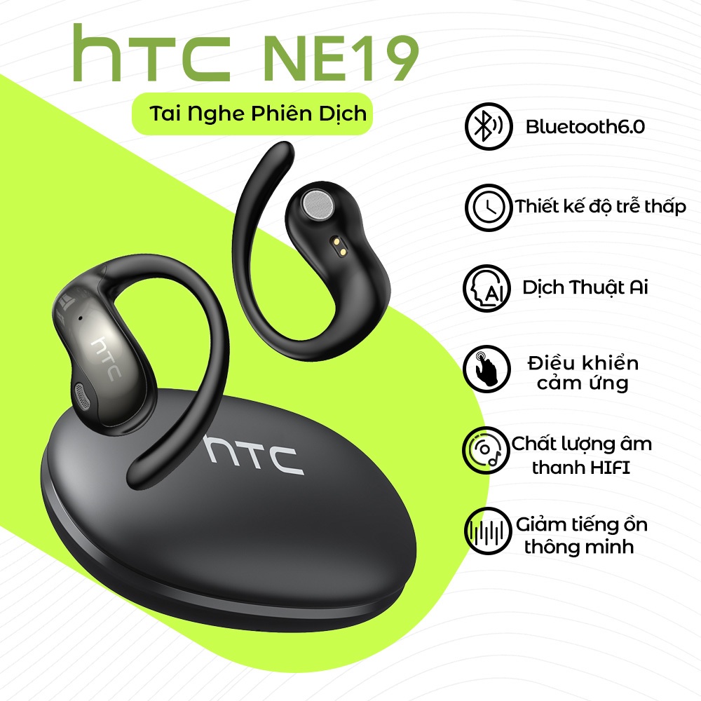 HTC NE19 Tai Nghe Phiên Dịch tai nghe bluetooth 6.0 Tai nghe không dây âm thanh nổi HiFi  Al Tai nghe không dây dịch