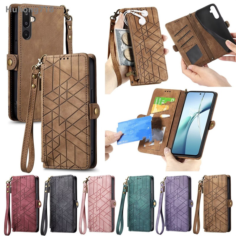 Ốp Lưng Cho Motorola Moto G35 G45 G52J G54 G55 G56 G64 G66J G66Y G75 G84 G85 G86 Power G96 4G 5G Ví Đa Năng Có Dây Kéo Ví Da Lật Khe Cắm Thẻ Bao Da