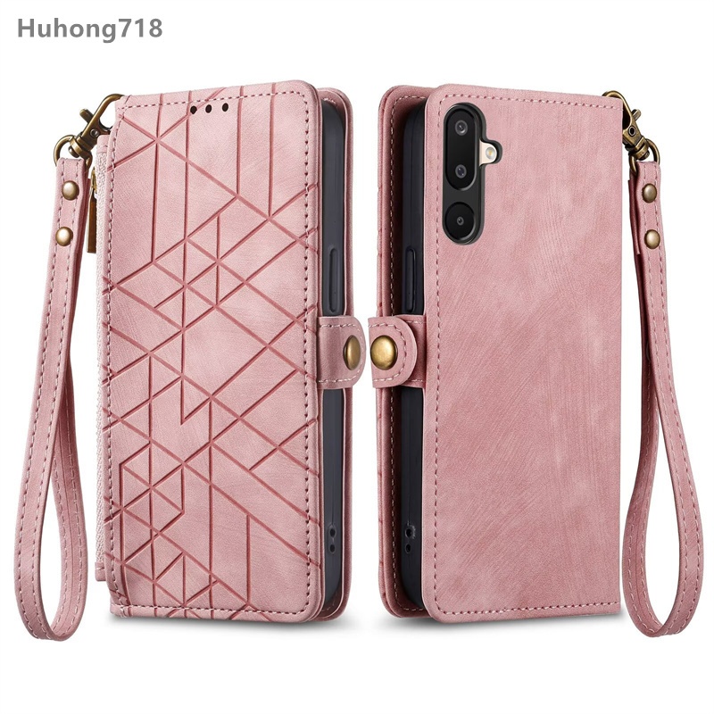 Ốp Lưng Cho Motorola Moto G35 G45 G52J G54 G55 G56 G64 G66J G66Y G75 G84 G85 G86 Power G96 4G 5G Ví Đa Năng Có Dây Kéo Ví Da Lật Khe Cắm Thẻ Bao Da