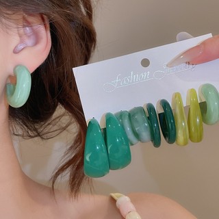 （Bộ 12 chiếc）Bông tai giọt nước hình chữ C ngọt ngào, thời trang