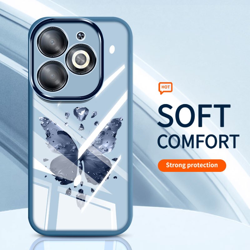 YBD Trong Suốt Ốp Lưng Điện Thoại infinix Smart 8 HD Plus Pro ITEL P55 Hot 40i Tecno Spark Go 2024 Spark 20 20C POP 8 X6525B X6525 X6526 INS Hàn Quốc Nơ Tình Yêu Silicon Mềm Vỏ Thời Trang