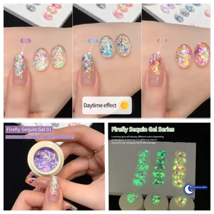 ANNIES Halloween Sơn móng tay dạ quang Sơn móng tay 5ml Sequin Gel Firefly Sơn móng tay