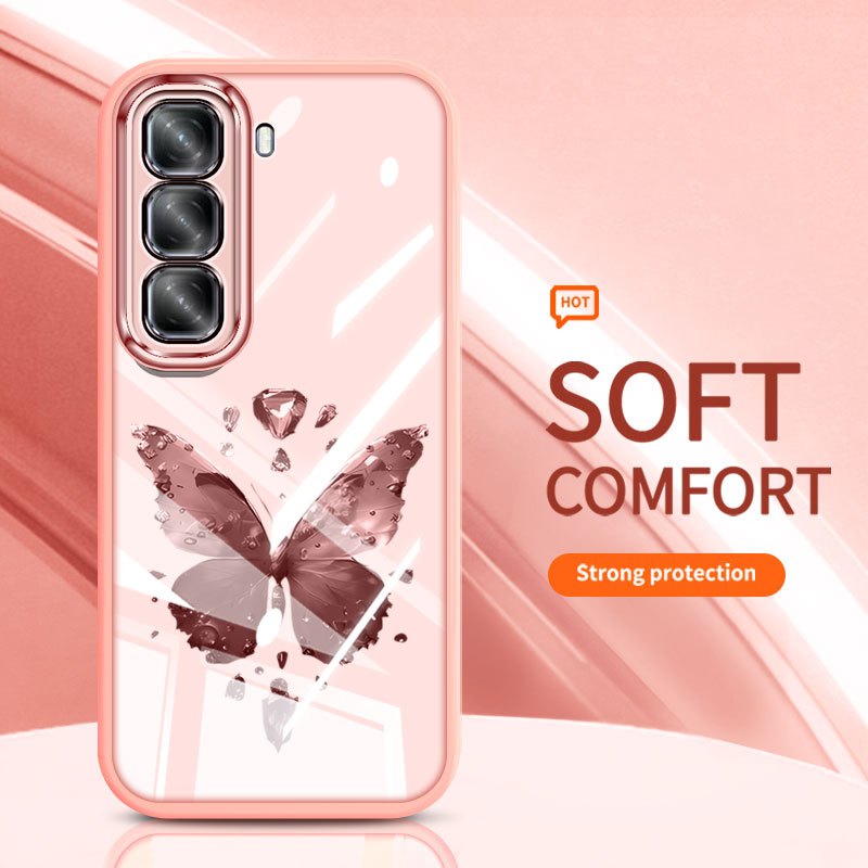 Ốp Điện Thoại Trong Suốt YBD Cho Infinix HOT 60i Hot 60 Pro Plus Hot 60 Pro + X6726 X6728 X6728B X685 X6886 Hàn Quốc INS Nơ Tình Yêu Silicon Mềm Vỏ Thời Trang