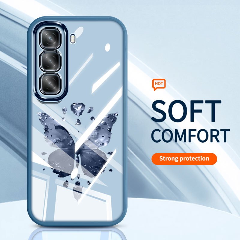 Ốp Điện Thoại Trong Suốt YBD Cho Infinix HOT 60i Hot 60 Pro Plus Hot 60 Pro + X6726 X6728 X6728B X685 X6886 Hàn Quốc INS Nơ Tình Yêu Silicon Mềm Vỏ Thời Trang