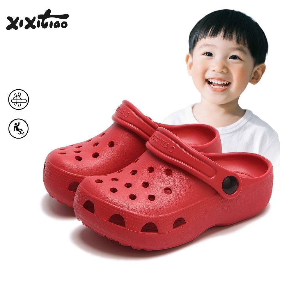 Xixitiao Baotou Giày Lỗ Giày Dép Dép Mũi Lớn Giày Nam Nữ Mùa Hè Dễ Thương Trong Nhà Ngoài Trời Mặc Bãi Biển