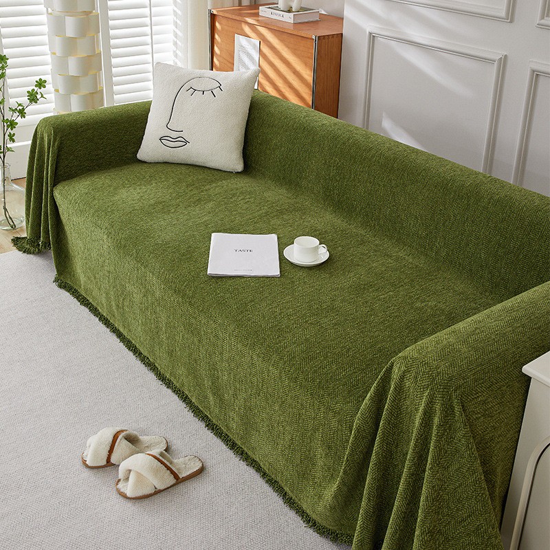 Vỏ bọc ghế sofa 2 và 3 chỗ, Chăn sofa Chenille rắn Bohemian, Vỏ bảo vệ chống trượt đa năng thân thiện với thú cưng, Vỏ đệm ghế sofa có thể giặt được