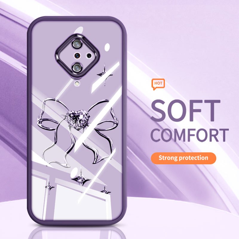 YBD Trong Suốt Ốp Lưng Điện Thoại Vivo S1 Pro 1920 Y51 Y31 Y51A Y51S Y53S V2030 V2036 V2031 Hàn Quốc INS Nơ Tình Yêu Silicon Mềm Thời Trang Vỏ