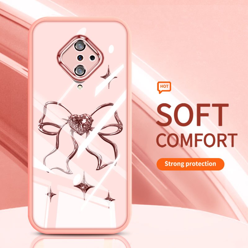 YBD Trong Suốt Ốp Lưng Điện Thoại Vivo S1 Pro 1920 Y51 Y31 Y51A Y51S Y53S V2030 V2036 V2031 Hàn Quốc INS Nơ Tình Yêu Silicon Mềm Thời Trang Vỏ