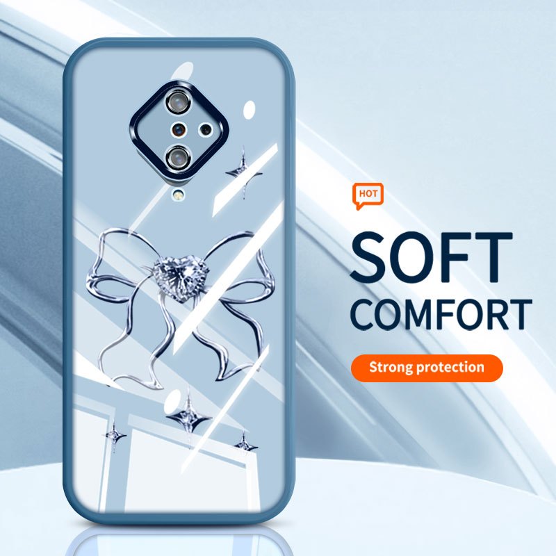 YBD Trong Suốt Ốp Lưng Điện Thoại Vivo S1 Pro 1920 Y51 Y31 Y51A Y51S Y53S V2030 V2036 V2031 Hàn Quốc INS Nơ Tình Yêu Silicon Mềm Thời Trang Vỏ