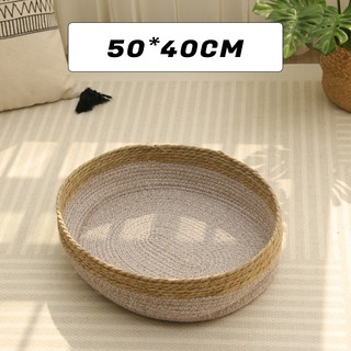 Giường cho mèo - Giỏ dệt mây cho mèo, Nhà mèo dệt mát mẻ mùa hè, Giường ngủ thoải mái chống trầy xước