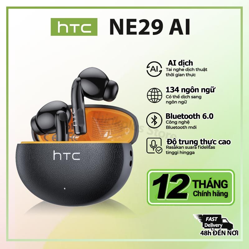 [Bảo hành 1 năm] Tai nghe Bluetooth HTC NE29TWS Công nghệ khử tiếng ồn cuộc gọi ANC HD Tai nghe Bluetooth có Mic | BigBuy360 - bigbuy360.vn