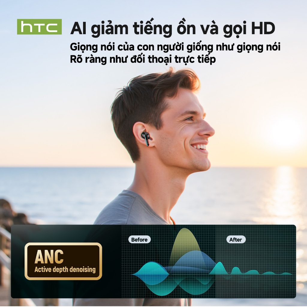 [Bảo hành 1 năm] Tai nghe Bluetooth HTC NE29TWS Công nghệ khử tiếng ồn cuộc gọi ANC HD Tai nghe Bluetooth có Mic | BigBuy360 - bigbuy360.vn