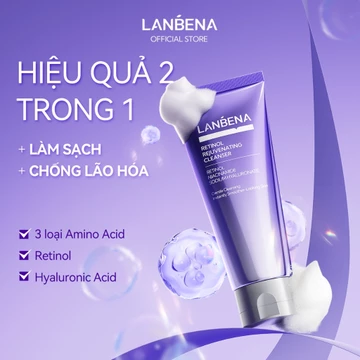 LANBENA Retinol Làm sạch nhẹ nhàng Sữa rửa mặt tạo bọt Dưỡng ẩm Làm sạch da mặt 100gLANBENA Retinol Làm sạch nhẹ nhàng Sữa rửa mặt tạo bọt Sữa rửa mặt dưỡng ẩm 100gLANBENA Reti