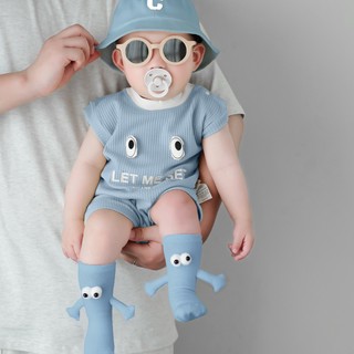 Quần áo mềm mại và thoải mái cho bé trai bé gái Cotton màu xanh dễ thương (0-24 tháng)