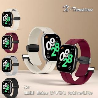 Dây đeo silicon cho Redmi Watch 6 / 5 Lite / 5 Active / 4 / 3 / 3 Active / 2 Lite, Thay thế thể thao chống nước bằng khóa từ tính, Dành cho Xiaomi Band 10 / 9 / 8 Pro