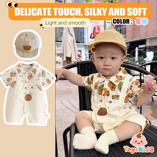 Sơ Sinh Bé Trai Bé Gái Cotton Hoạt Hình Dễ Thương Chuột Lang Lỏng Lẻo Phù Hợp Với Áo Liền Quần Mùa Hè Mềm Mại Và Thoải Mái (0-24 tháng)