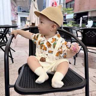 Sơ Sinh Bé Trai Bé Gái Cotton Hoạt Hình Dễ Thương Chuột Lang Lỏng Lẻo Phù Hợp Với Áo Liền Quần Mùa Hè Mềm Mại Và Thoải Mái (0-24 tháng)
