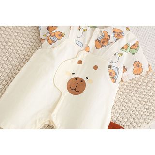 Sơ Sinh Bé Trai Bé Gái Cotton Hoạt Hình Dễ Thương Chuột Lang Lỏng Lẻo Phù Hợp Với Áo Liền Quần Mùa Hè Mềm Mại Và Thoải Mái (0-24 tháng)