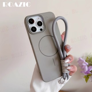 Ốp Điện Thoại Từ Tính Sang Trọng Tương Thích Cho iPhone 8 7 XS Max XR X XS Plus SE 2020 Sạc Không Dây Có Dây Đeo Tay Màu Kẹo Bảo Vệ Chống Sốc PC Cứng Matte Cover SR01