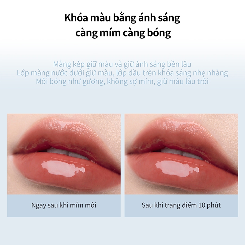 Son Môi Tint Bóng Căng Mọng Ngọt Ngào Như Thạch Mooekiss, Giữ Màu Lâu Trôi 2.7g