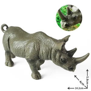 Trẻ em Mô phỏng nhận thức Mô hình động vật Hoang dã Tê giác Hippopotamus Bison Thế giới động vật Bộ đồ chơi bằng nhựa rắn