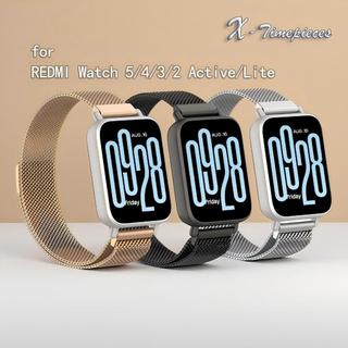 Dây đeo kim loại từ tính cho Redmi Watch 6 / 5 / 4 / 3 / 2 Lite / Active Xiaomi Band 10 / 9 / 8 pro Milanese Dây đeo cổ tay thể thao kinh doanh bằng thép không gỉ