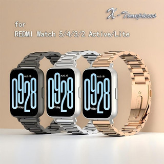 Dây đeo thay thế bằng kim loại cho Redmi Watch 6 / 5 / 4 / 3 / 2 Active Lite Xiaomi Band 10 / 9 / 8 pro Vòng đeo tay bằng thép không gỉ chống nước có thể điều chỉnh