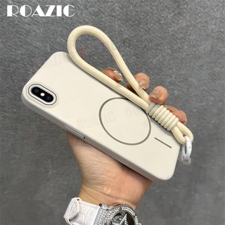 Ốp Điện Thoại Từ Tính Sang Trọng Tương Thích Cho iPhone 8 7 XS Max XR X XS Plus SE 2020 Sạc Không Dây Có Dây Đeo Tay Màu Kẹo Bảo Vệ Chống Sốc PC Cứng Matte Cover SR01