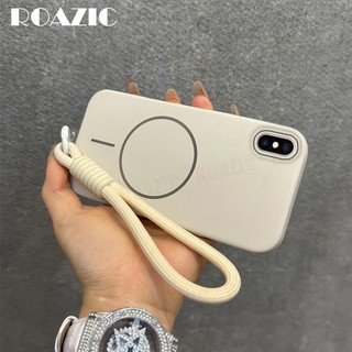 Ốp Điện Thoại Từ Tính Sang Trọng Tương Thích Cho iPhone 8 7 XS Max XR X XS Plus SE 2020 Sạc Không Dây Có Dây Đeo Tay Màu Kẹo Bảo Vệ Chống Sốc PC Cứng Matte Cover SR01
