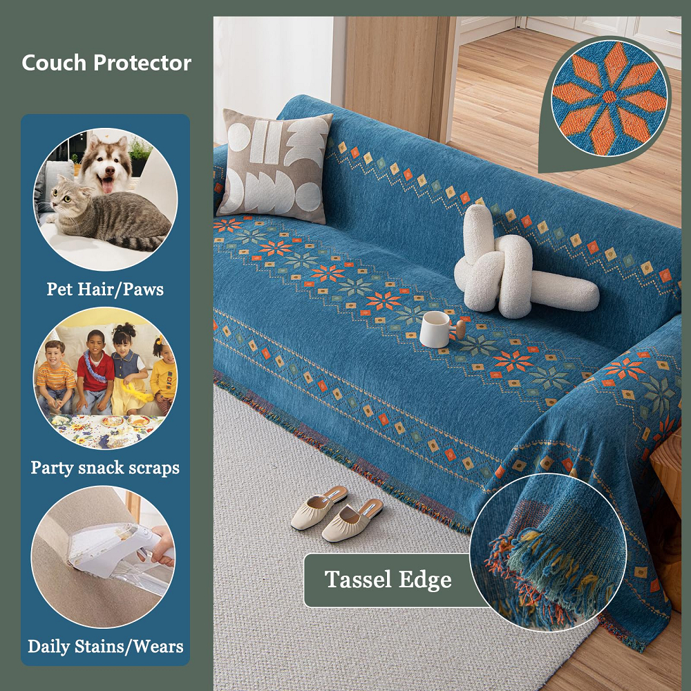 Vỏ bọc ghế sofa, Đa chức năng hiện đại chống trượt Chenille Sofa Chăn-Pet Bảo vệ, Thích hợp cho ghế sofa hình chữ L