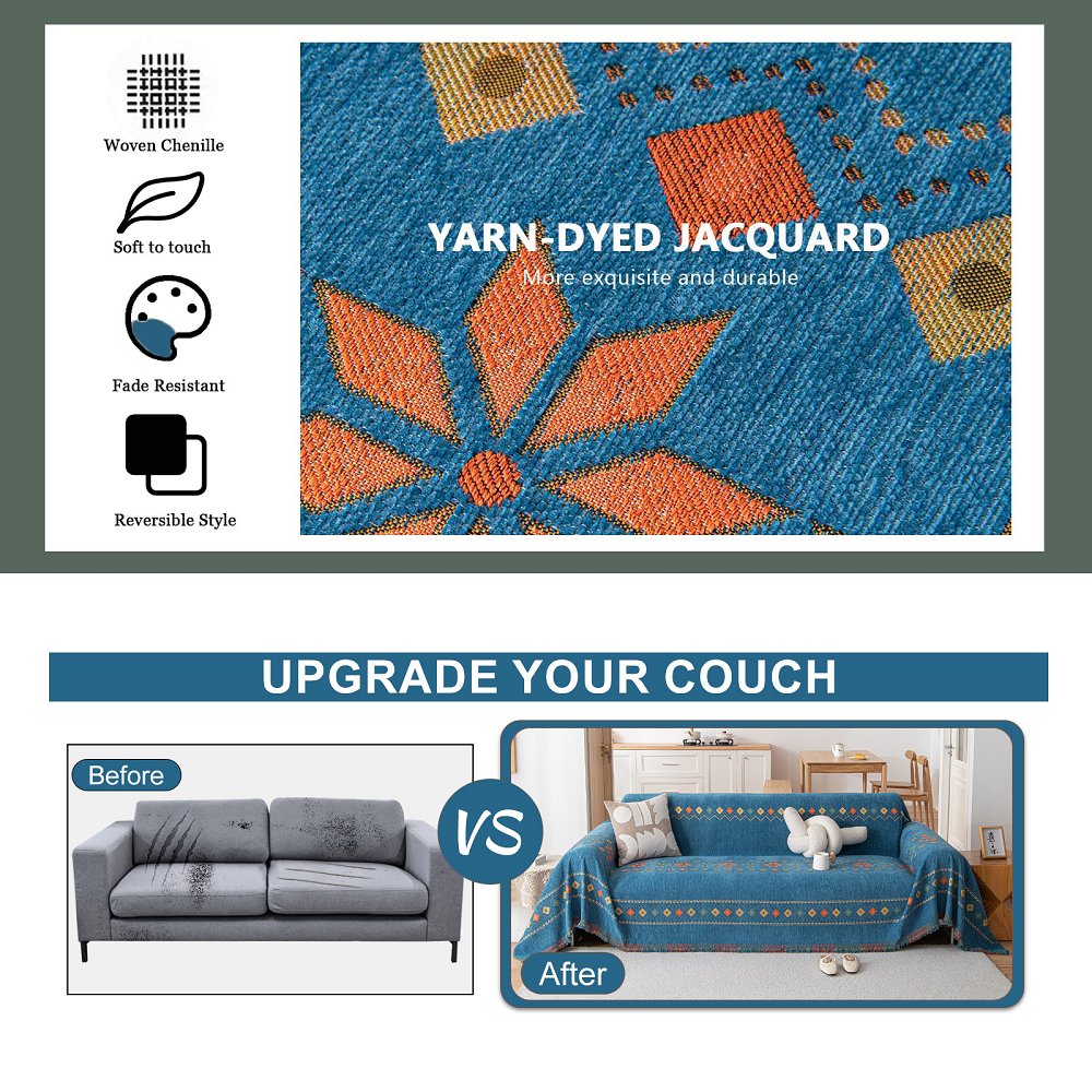 Vỏ bọc ghế sofa, Đa chức năng hiện đại chống trượt Chenille Sofa Chăn-Pet Bảo vệ, Thích hợp cho ghế sofa hình chữ L