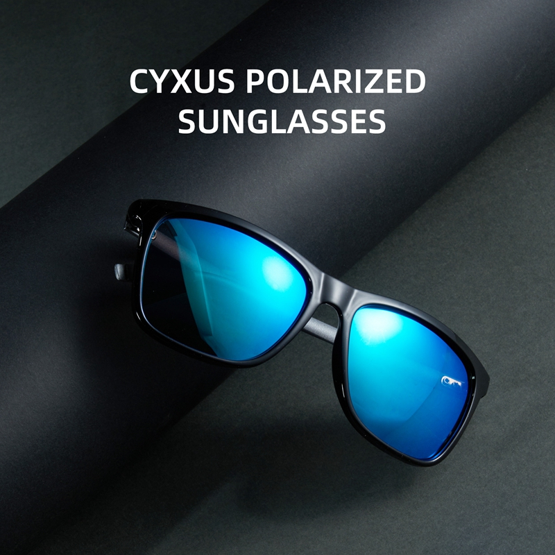 Cyxus Kính Mát Nam Nữ Phân Cực UV400 Gọng Vuông Hợp Kim Nhôm Chống Lóa Đi Biển Lái Xe Thời Trang P1168