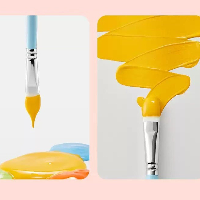 Bộ 3 / 5 Cọ Vẽ Màu Nước Acrylic Mặt Và Cơ Thể