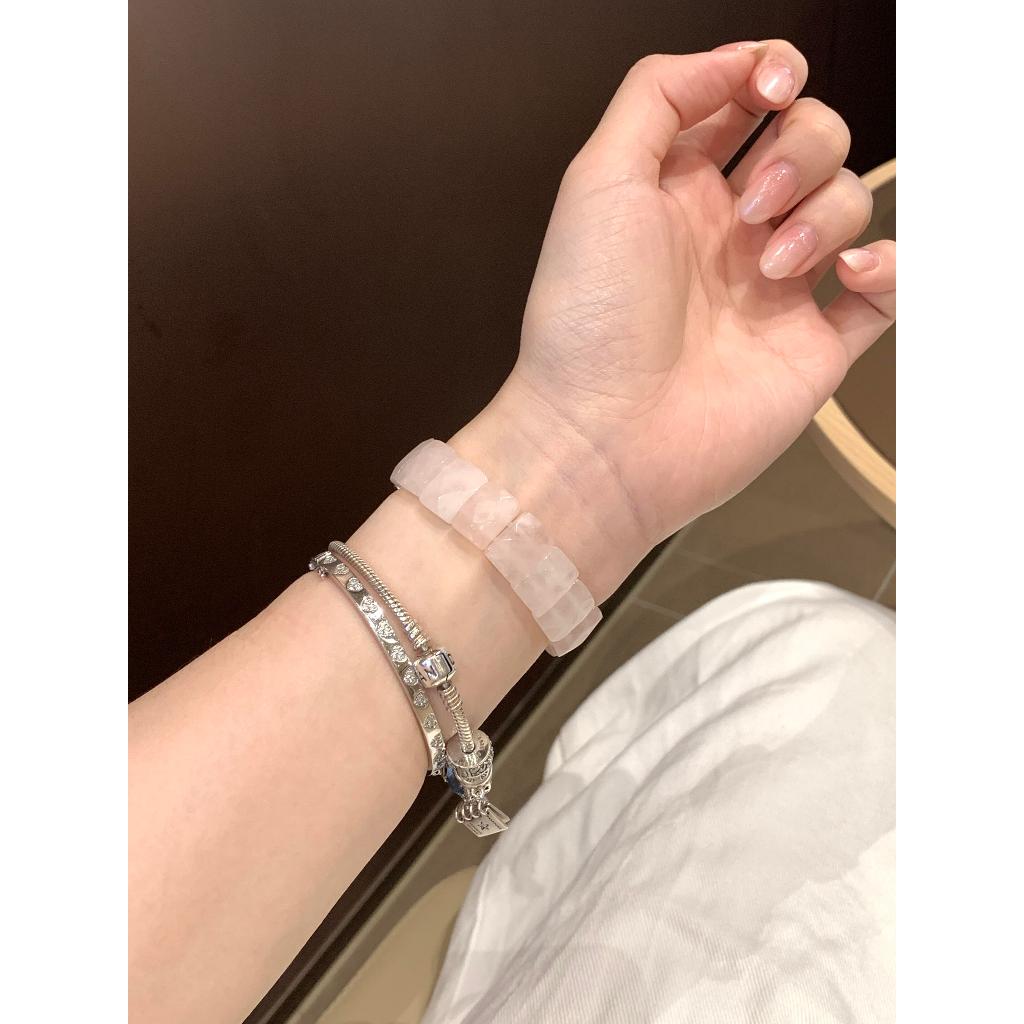 Phụ kiện đàn hồi pha lê màu hồng hạt lớn dành cho nữ cho Apple Watch S11 SE3 Ultra3 S10 S9 S8 SE S7 S6 Ultra 49mm 46mm 42mm 44mm 41mm 45mm Iwatch Band