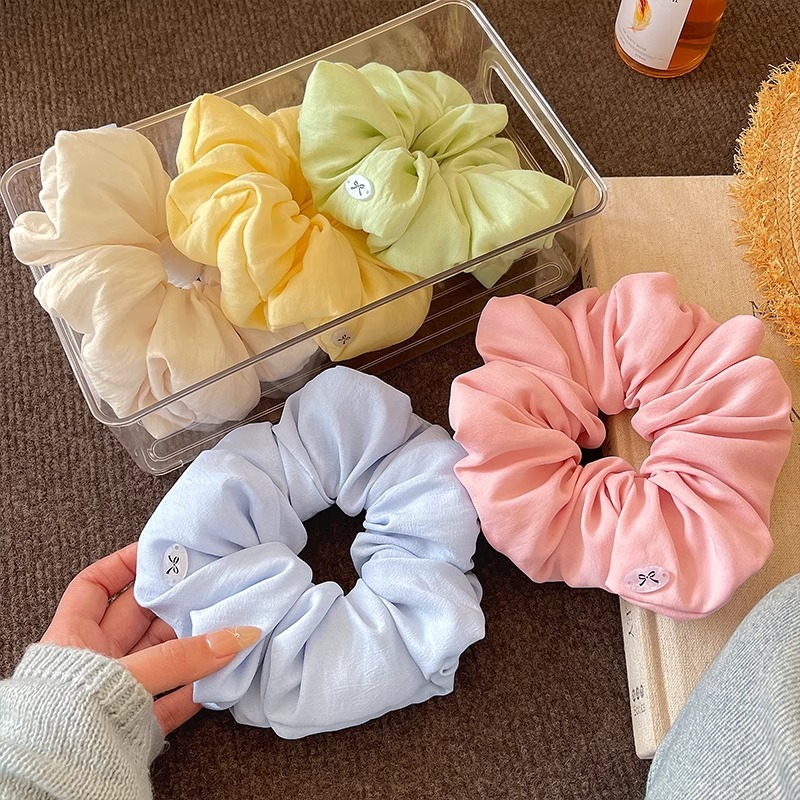 Scrunchie thời trang Hàn Quốc, nơ lớn nhiều màu sắc, dành cho nữ sinh