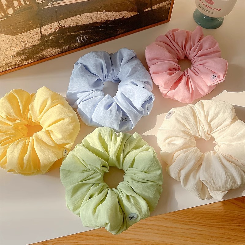 Scrunchie thời trang Hàn Quốc, nơ lớn nhiều màu sắc, dành cho nữ sinh