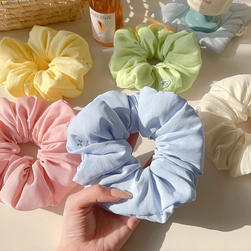 Scrunchie thời trang Hàn Quốc, nơ lớn nhiều màu sắc, dành cho nữ sinh
