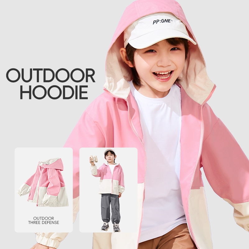 Áo khoác Hoodie cho bé trai, Thích hợp cho thể thao ngoài trời, Áo khoác đa chức năng ấm áp chống gió chống nước