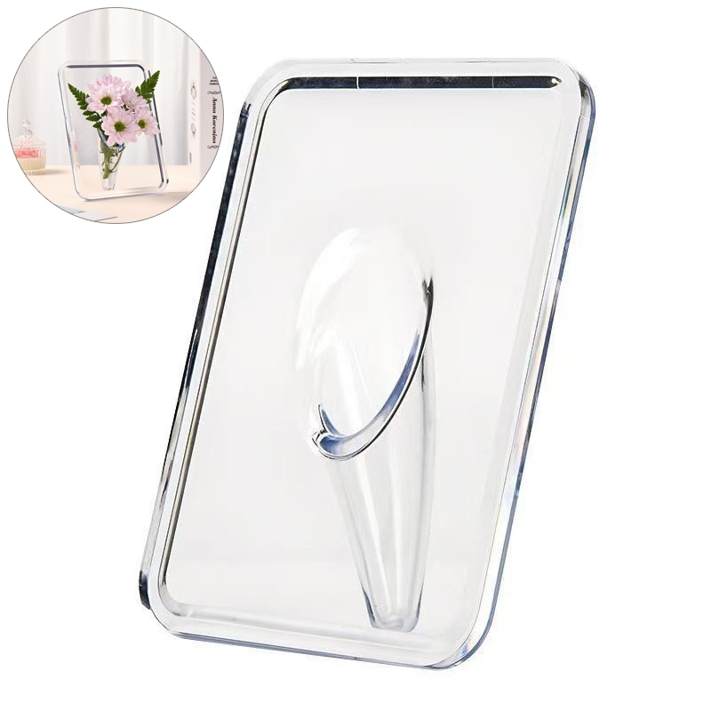XUAN Tối giản Bình hoa trong suốt Chậu hoa trang trí bàn làm việc Sắp xếp hoa Hình học Bình hoa vuông Phòng trang trí thẩm mỹ VN