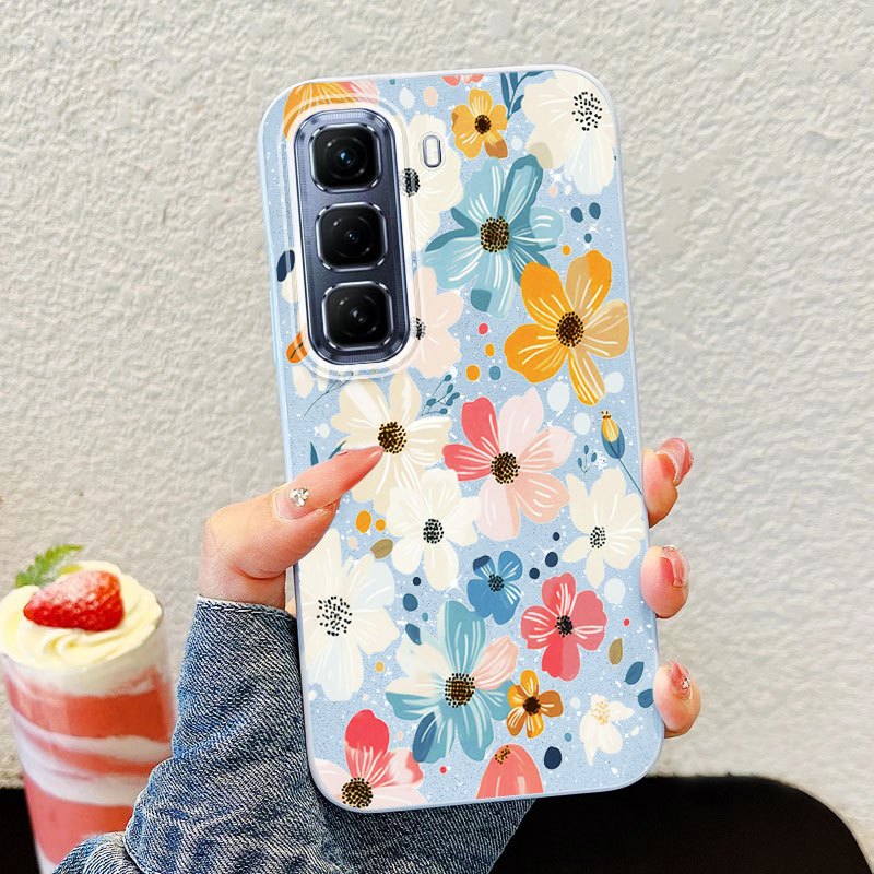 Ốp Điện Thoại YBD Cho Infinix Hot 60i Hot 60 Pro + Hot 50 Pro + X6726 X6728 X6728B X6885 X6886 Tranh Sơn Dầu Đầy Màu Sắc Hoa TPU Silicon Vỏ Cứng