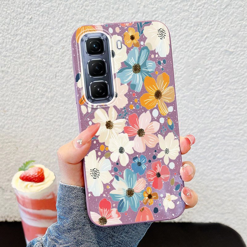 Ốp Điện Thoại YBD Cho Infinix Hot 60i Hot 60 Pro + Hot 50 Pro + X6726 X6728 X6728B X6885 X6886 Tranh Sơn Dầu Đầy Màu Sắc Hoa TPU Silicon Vỏ Cứng