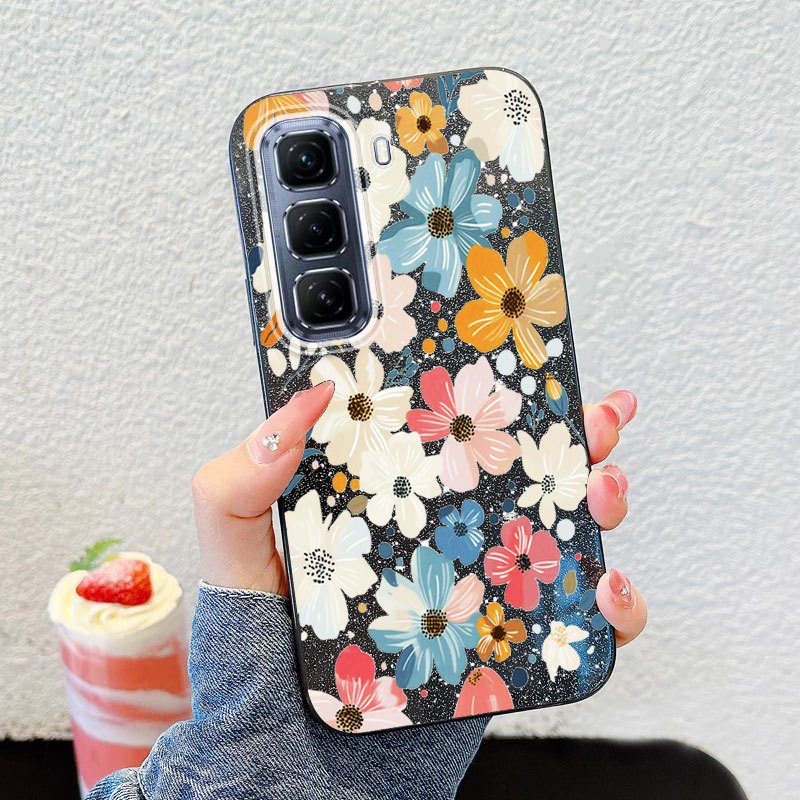 Ốp Điện Thoại YBD Cho Infinix Hot 60i Hot 60 Pro + Hot 50 Pro + X6726 X6728 X6728B X6885 X6886 Tranh Sơn Dầu Đầy Màu Sắc Hoa TPU Silicon Vỏ Cứng