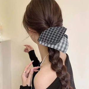 Nhẫn Tóc Kẻ Sọc Scrunchie Phong Cách Hàn Quốc, Dành Cho Tóc Nữ Nhẹ Nhàng