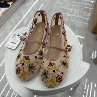 Giày lưới thêu Giày ba lê phẳng